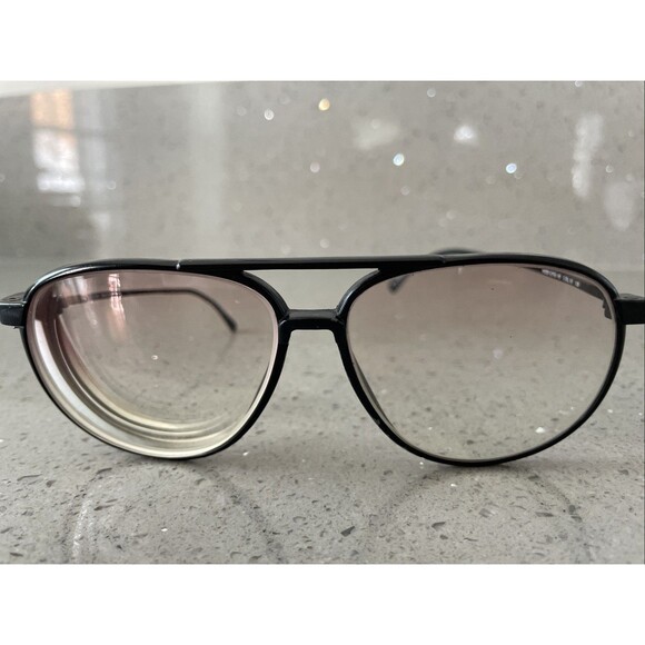 Marchon Japan MOD-CFG-18 COL.10 57-13-135 Black Aviator Eyeglasses Frames ONLY - Picture 2 of 11